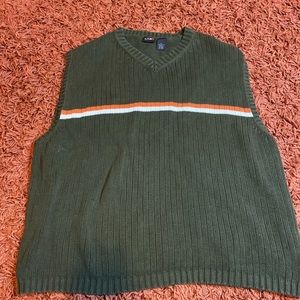 green sweater vest
